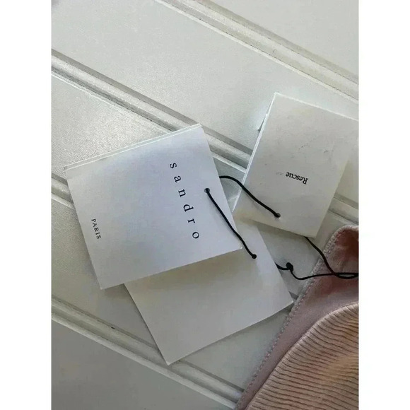 Sandro Tie Back Helia Romper Blush Pink 36 Small 4 NEW - Picture 6 of 7